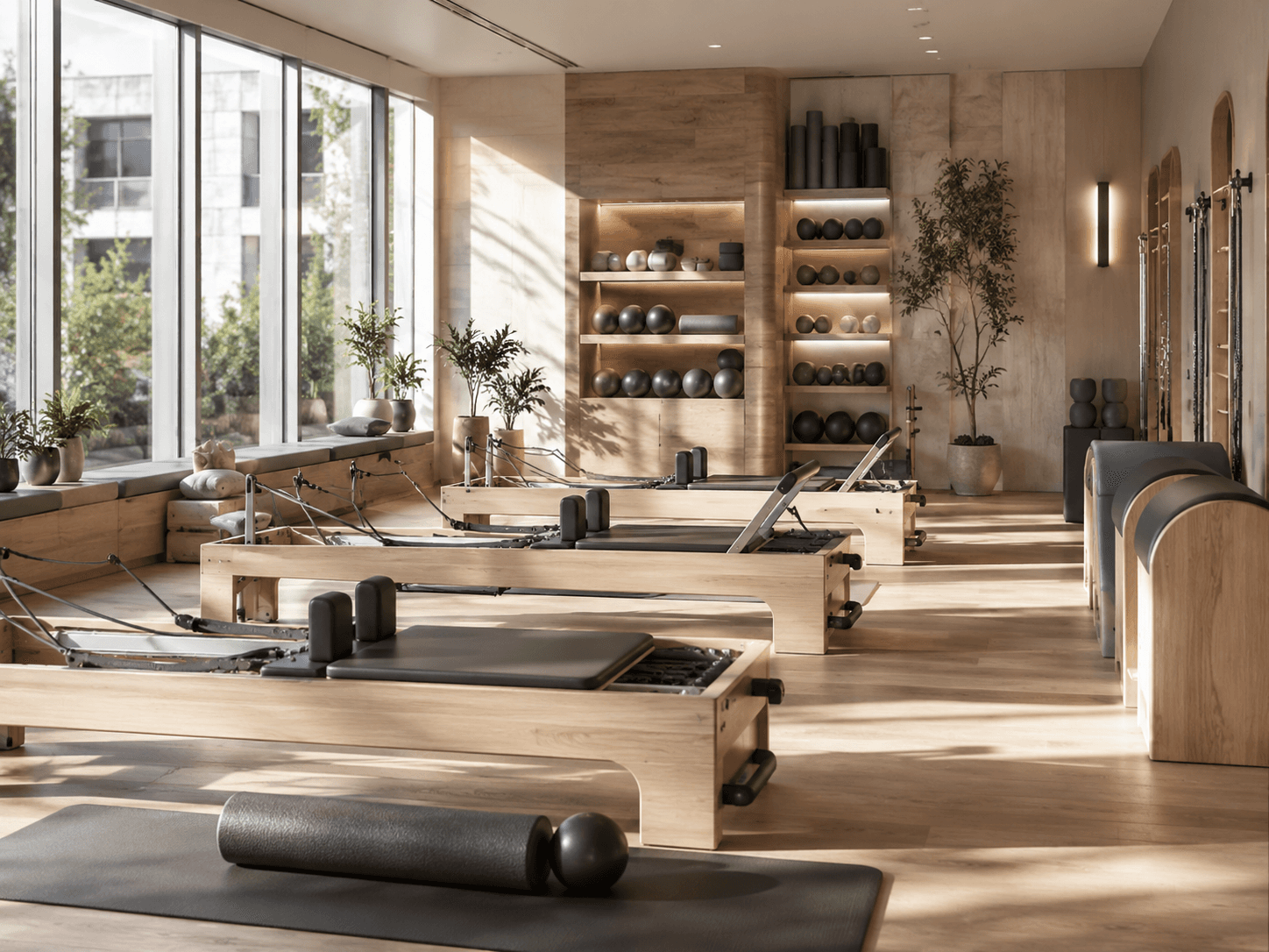 Estúdio de pilates com luz natural