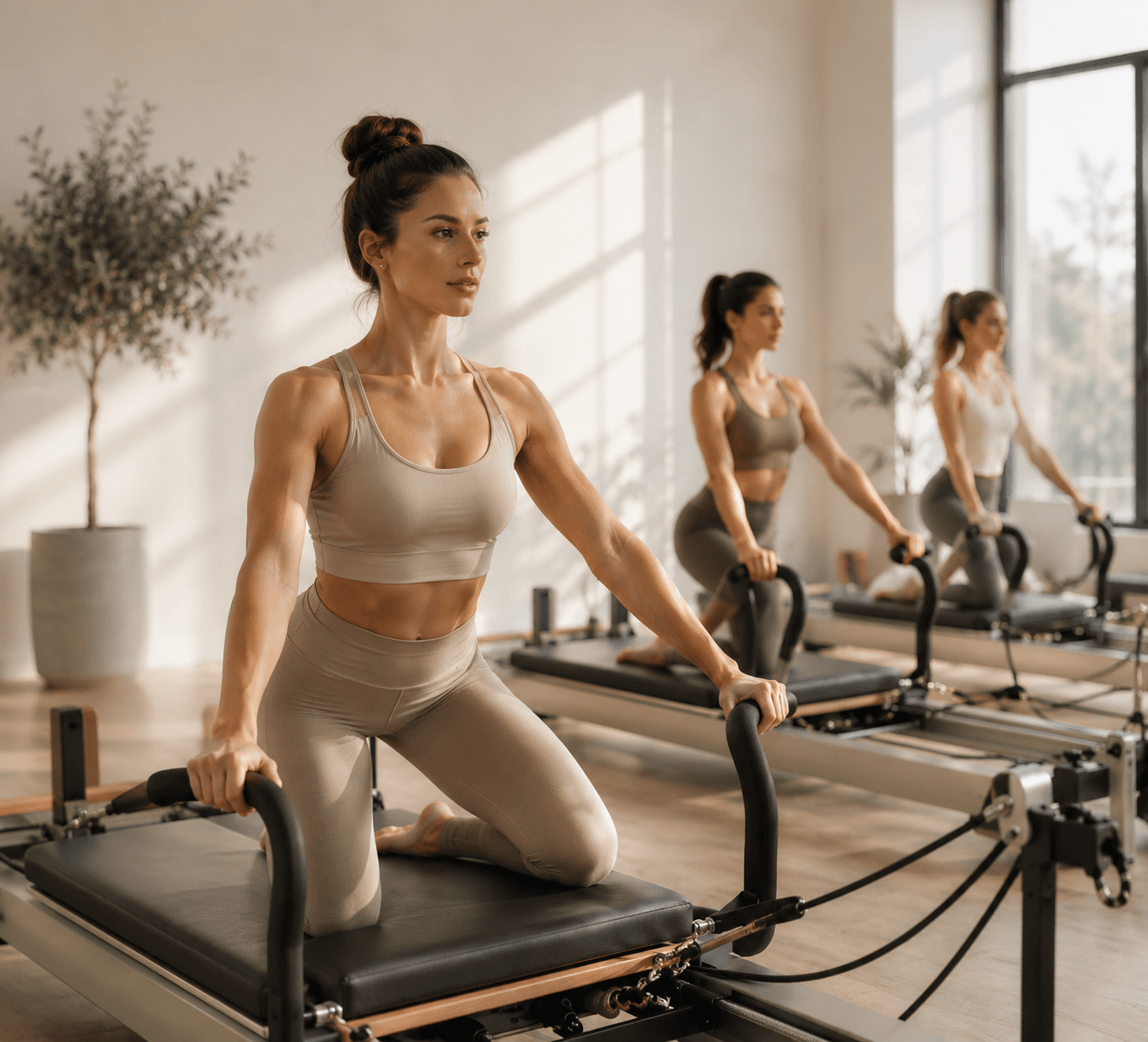 Aula de pilates no solo